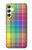 W3942 LGBTQ Rainbow Plaid Tartan Hard Case and Leather Flip Case For Samsung Galaxy A34 5G