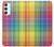 W3942 LGBTQ Rainbow Plaid Tartan Hard Case and Leather Flip Case For Samsung Galaxy A34 5G