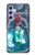 W3912 Cute Little Mermaid Aqua Spa Hard Case and Leather Flip Case For Samsung Galaxy A54 5G