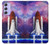 W3913 Colorful Nebula Space Shuttle Hard Case and Leather Flip Case For Samsung Galaxy A54 5G