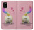 W3923 Cat Bottom Rainbow Tail Hard Case and Leather Flip Case For Samsung Galaxy A03S