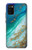 W3920 Abstract Ocean Blue Color Mixed Emerald Hard Case and Leather Flip Case For Samsung Galaxy A02s, Galaxy M02s  (NOT FIT with Galaxy A02s Verizon SM-A025V)