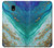 W3920 Abstract Ocean Blue Color Mixed Emerald Hard Case and Leather Flip Case For Samsung Galaxy J3 (2018), J3 Star, J3 V 3rd Gen, J3 Orbit, J3 Achieve, Express Prime 3, Amp Prime 3