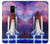 W3913 Colorful Nebula Space Shuttle Hard Case and Leather Flip Case For Samsung Galaxy A8 (2018)