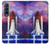 W3913 Colorful Nebula Space Shuttle Hard Case For Samsung Galaxy Z Fold 3 5G