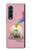 W3923 Cat Bottom Rainbow Tail Hard Case For Samsung Galaxy Z Fold 3 5G
