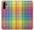 W3942 LGBTQ Rainbow Plaid Tartan Hard Case and Leather Flip Case For Huawei P30 Pro