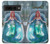 W3911 Cute Little Mermaid Aqua Spa Hard Case and Leather Flip Case For Google Pixel 7 Pro