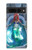 W3912 Cute Little Mermaid Aqua Spa Hard Case and Leather Flip Case For Google Pixel 7 Pro