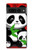 W3929 Cute Panda Eating Bamboo Hard Case and Leather Flip Case For Google Pixel 7 Pro