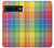 W3942 LGBTQ Rainbow Plaid Tartan Hard Case and Leather Flip Case For Google Pixel 7 Pro