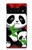 W3929 Cute Panda Eating Bamboo Hard Case and Leather Flip Case For Google Pixel 6 Pro