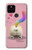 W3923 Cat Bottom Rainbow Tail Hard Case and Leather Flip Case For Google Pixel 5
