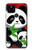 W3929 Cute Panda Eating Bamboo Hard Case and Leather Flip Case For Google Pixel 5