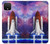 W3913 Colorful Nebula Space Shuttle Hard Case and Leather Flip Case For Google Pixel 4