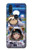 W3915 Raccoon Girl Baby Sloth Astronaut Suit Hard Case and Leather Flip Case For Motorola One Action (Moto P40 Power)