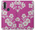 W3924 Cherry Blossom Pink Background Hard Case and Leather Flip Case For Motorola One Action (Moto P40 Power)