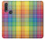 W3942 LGBTQ Rainbow Plaid Tartan Hard Case and Leather Flip Case For Motorola One Action (Moto P40 Power)