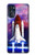 W3913 Colorful Nebula Space Shuttle Hard Case and Leather Flip Case For Motorola Moto G (2022)