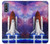 W3913 Colorful Nebula Space Shuttle Hard Case and Leather Flip Case For Motorola G Pure