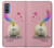 W3923 Cat Bottom Rainbow Tail Hard Case and Leather Flip Case For Motorola G Pure