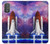 W3913 Colorful Nebula Space Shuttle Hard Case and Leather Flip Case For Motorola Moto G Power 2022, G Play 2023