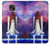 W3913 Colorful Nebula Space Shuttle Hard Case and Leather Flip Case For Motorola Moto G Power (2021)