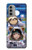 W3915 Raccoon Girl Baby Sloth Astronaut Suit Hard Case and Leather Flip Case For Motorola Moto G51 5G