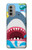 W3947 Shark Helicopter Cartoon Hard Case and Leather Flip Case For Motorola Moto G51 5G