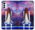 W3913 Colorful Nebula Space Shuttle Hard Case and Leather Flip Case For Motorola Moto G42