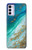 W3920 Abstract Ocean Blue Color Mixed Emerald Hard Case and Leather Flip Case For Motorola Moto G42