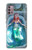 W3911 Cute Little Mermaid Aqua Spa Hard Case and Leather Flip Case For Motorola Moto G30, G20, G10