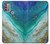 W3920 Abstract Ocean Blue Color Mixed Emerald Hard Case and Leather Flip Case For Motorola Moto G30, G20, G10