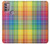 W3942 LGBTQ Rainbow Plaid Tartan Hard Case and Leather Flip Case For Motorola Moto G30, G20, G10