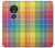 W3942 LGBTQ Rainbow Plaid Tartan Hard Case and Leather Flip Case For Motorola Moto G7 Play