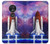 W3913 Colorful Nebula Space Shuttle Hard Case and Leather Flip Case For Motorola Moto G7 Power