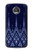 W3950 Textile Thai Blue Pattern Hard Case and Leather Flip Case For Motorola Moto Z2 Play, Z2 Force