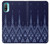 W3950 Textile Thai Blue Pattern Hard Case and Leather Flip Case For Motorola Moto E20,E30,E40