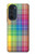 W3942 LGBTQ Rainbow Plaid Tartan Hard Case and Leather Flip Case For Motorola Edge 30 Pro