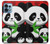 W3929 Cute Panda Eating Bamboo Hard Case and Leather Flip Case For Motorola Edge+ (2023), X40, X40 Pro, Edge 40 Pro