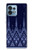 W3950 Textile Thai Blue Pattern Hard Case and Leather Flip Case For Motorola Edge+ (2023), X40, X40 Pro, Edge 40 Pro
