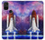 W3913 Colorful Nebula Space Shuttle Hard Case and Leather Flip Case For OnePlus Nord N100