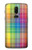 W3942 LGBTQ Rainbow Plaid Tartan Hard Case and Leather Flip Case For OnePlus 6