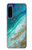 W3920 Abstract Ocean Blue Color Mixed Emerald Hard Case and Leather Flip Case For Sony Xperia 5 IV