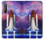 W3913 Colorful Nebula Space Shuttle Hard Case and Leather Flip Case For Sony Xperia 1 II