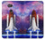 W3913 Colorful Nebula Space Shuttle Hard Case and Leather Flip Case For Sony Xperia XA2