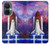 W3913 Colorful Nebula Space Shuttle Hard Case and Leather Flip Case For OnePlus Nord CE 3 Lite, Nord N30 5G