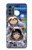 W3915 Raccoon Girl Baby Sloth Astronaut Suit Hard Case and Leather Flip Case For Motorola Moto G62 5G
