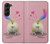 W3923 Cat Bottom Rainbow Tail Hard Case For Samsung Galaxy Z Fold 5