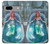 W3911 Cute Little Mermaid Aqua Spa Hard Case and Leather Flip Case For Google Pixel 7a